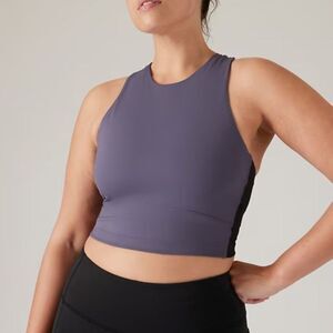 Athleta Conscious Crop Sports Bra Longline in Grey, Large (A8)